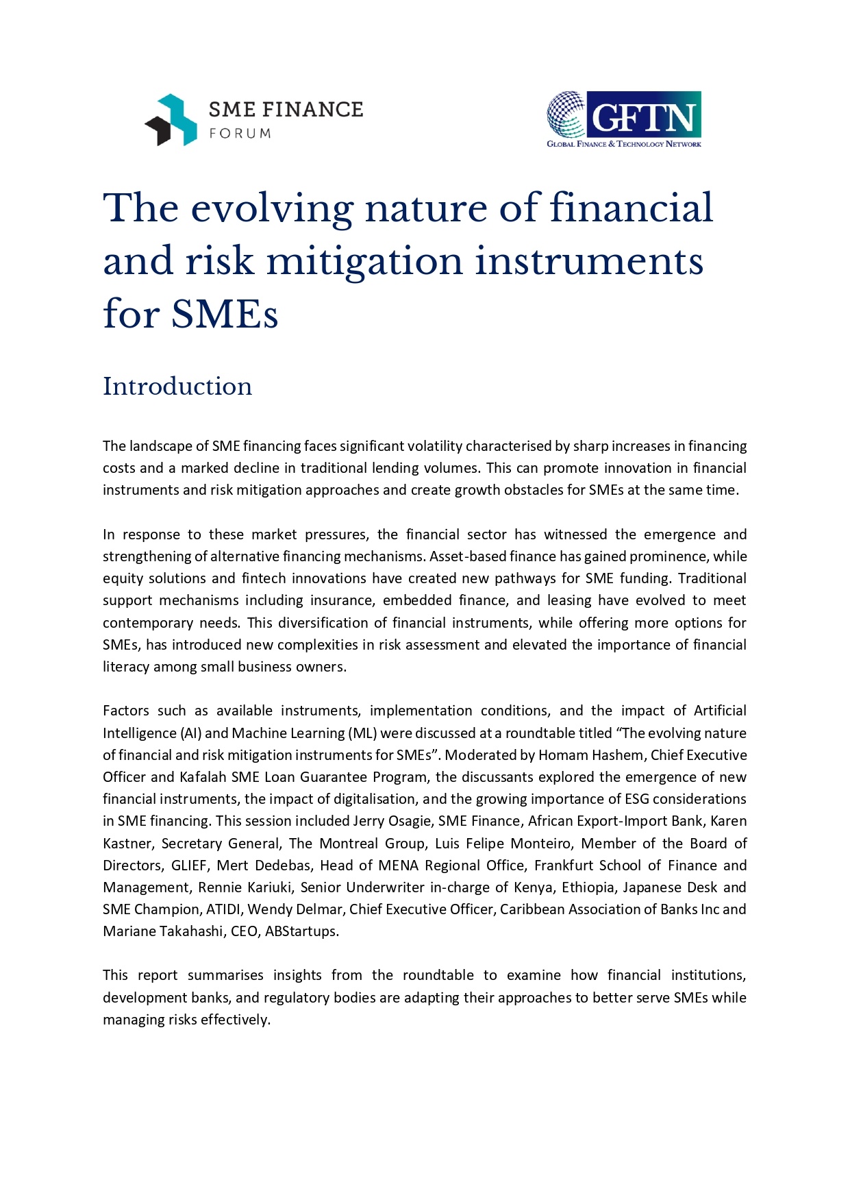 Roundtable_Report_The Evolving Nature of Financial and Risk Mitigation Instruments for SMEs_GSMEFF_2024_page-0001
